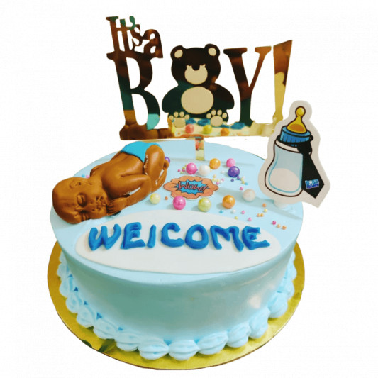 Welcome Baby Cake for Boy online delivery in Noida, Delhi, NCR, Gurgaon