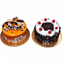 Combo of Black Forest and Butterscotch Nuts Cake online delivery in Noida, Delhi, NCR,
                    Gurgaon