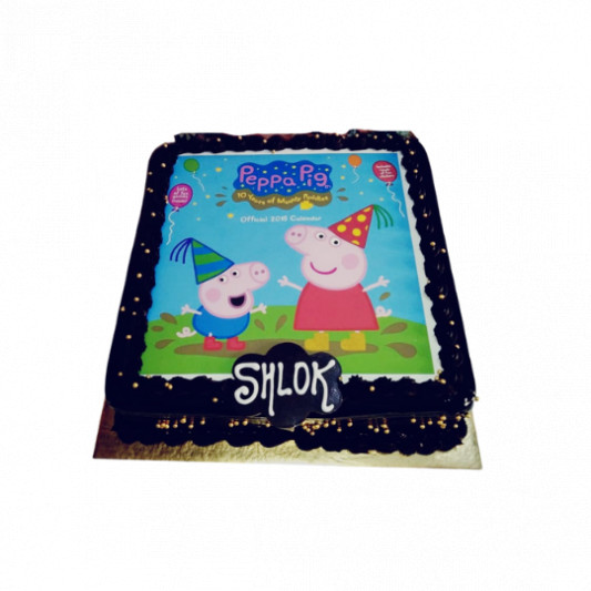 Peppa and Daddy Pig Photo Cake online delivery in Noida, Delhi, NCR, Gurgaon