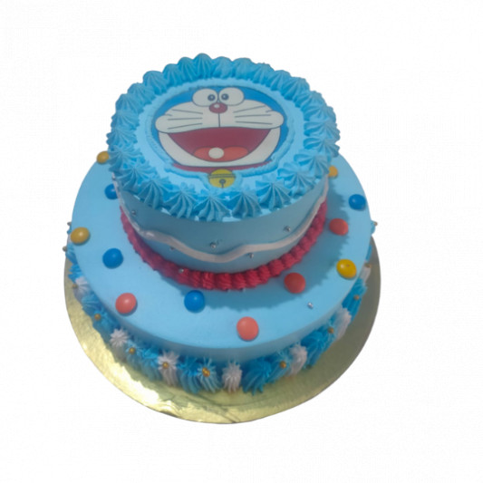 Doraemon Theme 2 Tier Cake  online delivery in Noida, Delhi, NCR, Gurgaon