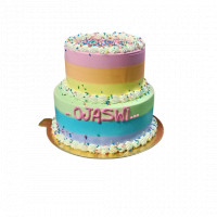 Rainbow Theme 2 Tier Cake online delivery in Noida, Delhi, NCR,
                    Gurgaon