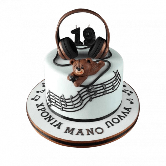 Bear and Headphone Musical Cake online delivery in Noida, Delhi, NCR, Gurgaon