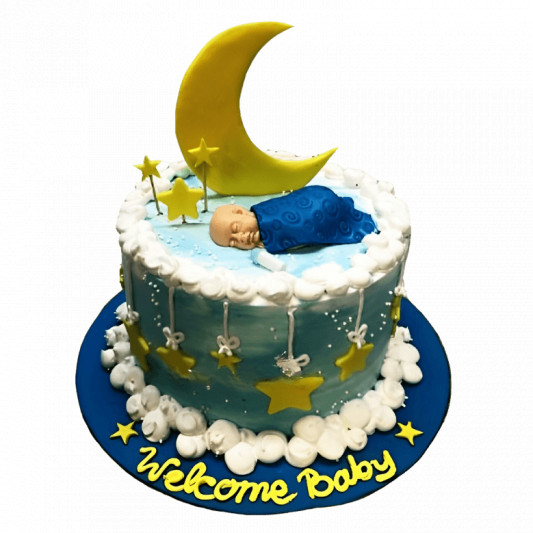 Star and Moon Baby Shower Cake online delivery in Noida, Delhi, NCR, Gurgaon