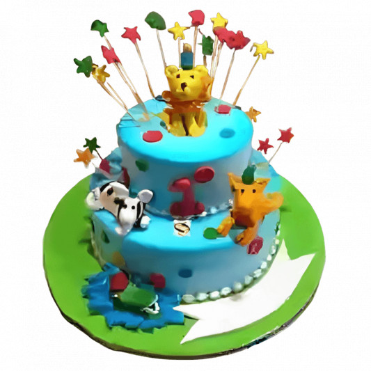 2-Tier Animal Kingdom Cake online delivery in Noida, Delhi, NCR, Gurgaon