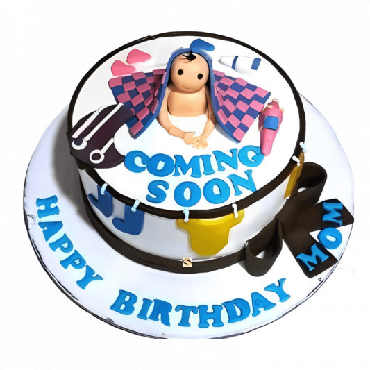 Coming Soon Baby Shower Theme Cake online delivery in Noida, Delhi, NCR, Gurgaon