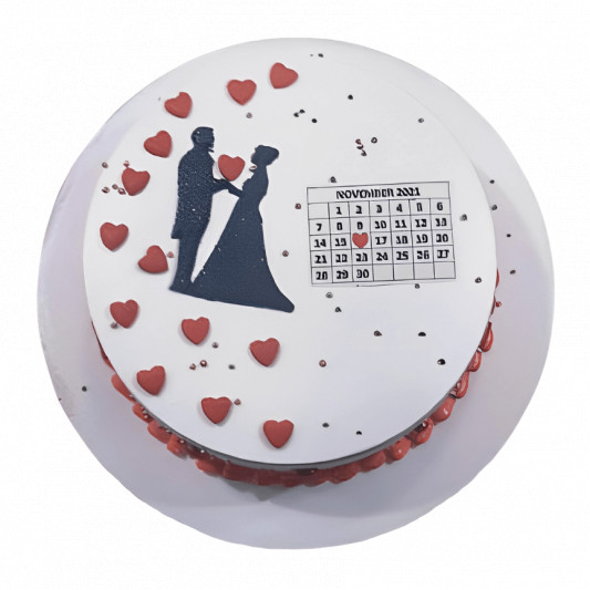 Happy Anniversary Calendar Cake online delivery in Noida, Delhi, NCR, Gurgaon