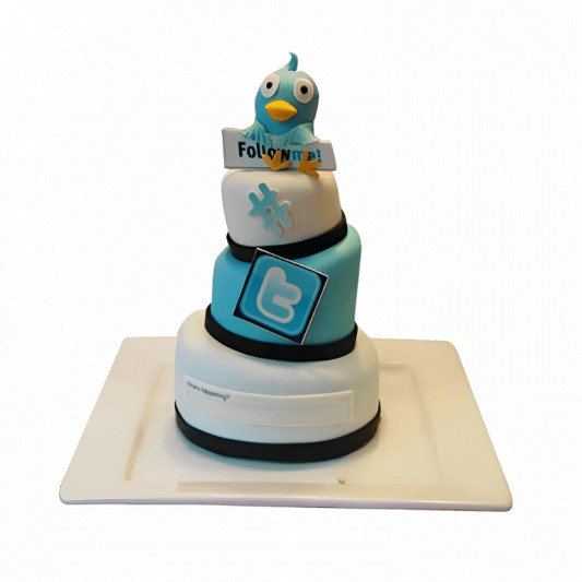 Twitter Fondant Cake  online delivery in Noida, Delhi, NCR, Gurgaon