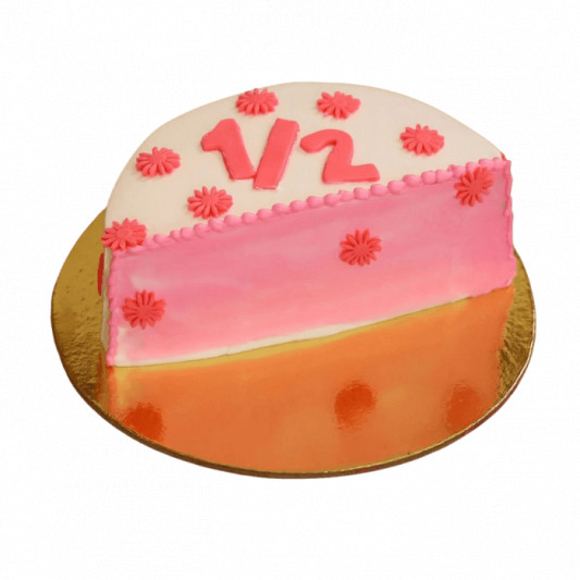 Cute Flowery Half Cake online delivery in Noida, Delhi, NCR, Gurgaon