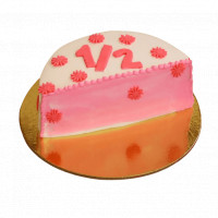 Cute Flowery Half Cake online delivery in Noida, Delhi, NCR,
                    Gurgaon