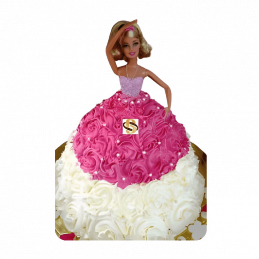 Rose Pink Barbie Doll Cake online delivery in Noida, Delhi, NCR, Gurgaon