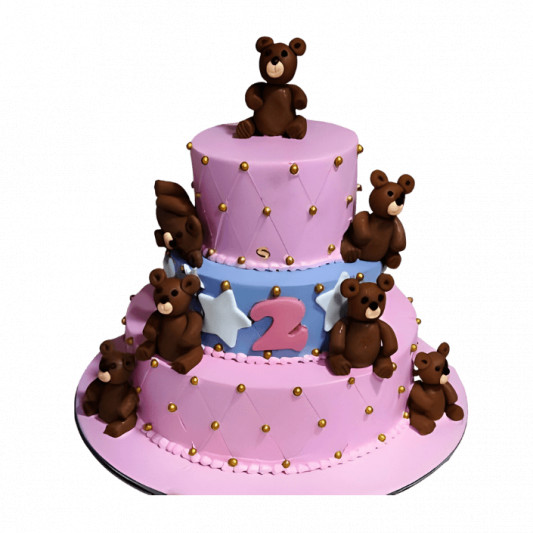 3 Tier Teddy Bear Cake online delivery in Noida, Delhi, NCR, Gurgaon