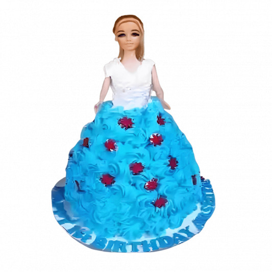 Blue Dress Doll Cake online delivery in Noida, Delhi, NCR, Gurgaon