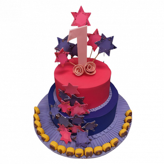 2 Tier 1st Birthday Star Cake online delivery in Noida, Delhi, NCR, Gurgaon