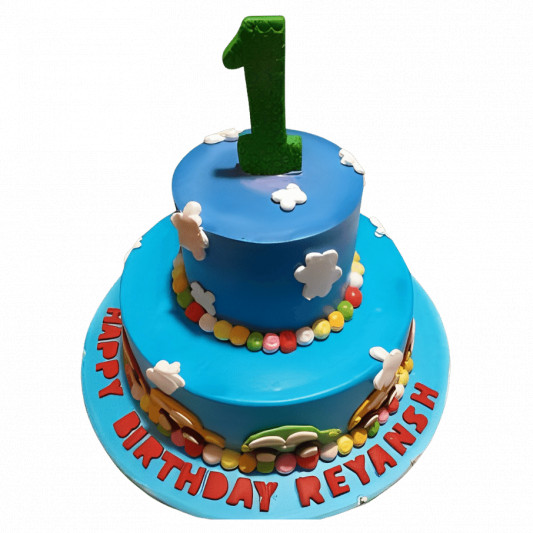 2 Tier 1st Birthday Cake online delivery in Noida, Delhi, NCR, Gurgaon