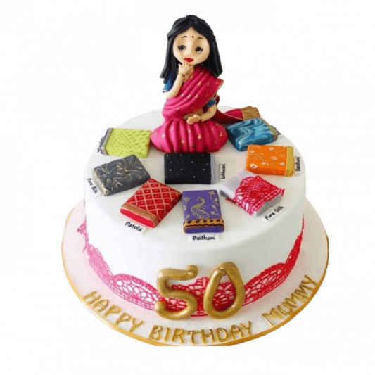 Designer Sari Cake For Mom online delivery in Noida, Delhi, NCR, Gurgaon