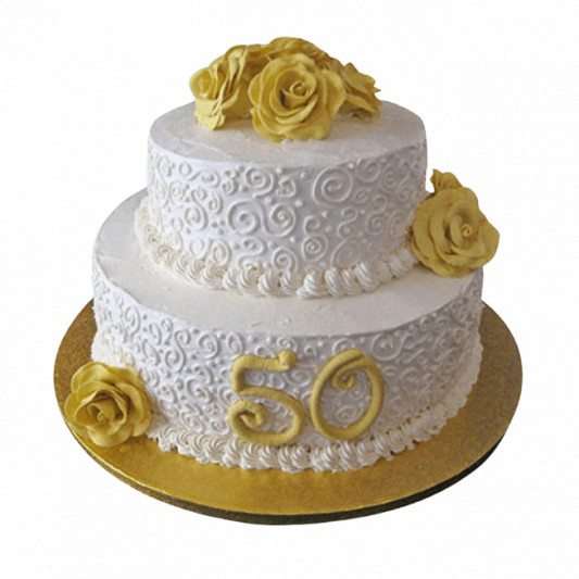 2 Tier Anniversary Fondant Cake online delivery in Noida, Delhi, NCR, Gurgaon