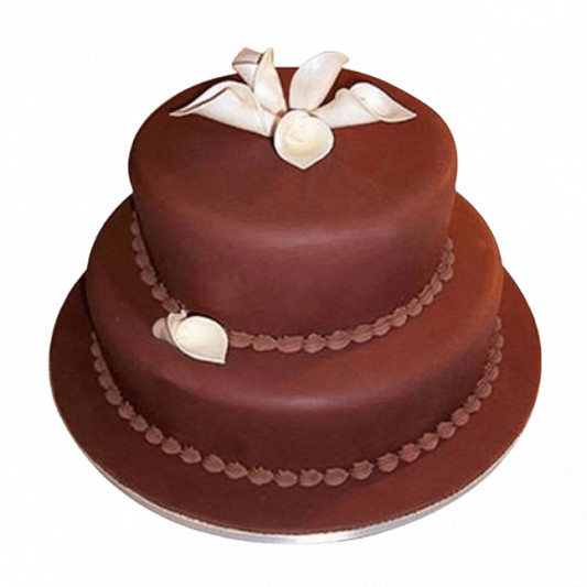 2 Tier Fondant Truffle Cake online delivery in Noida, Delhi, NCR, Gurgaon