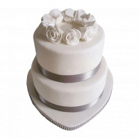 2 Tier White Fondant Cake online delivery in Noida, Delhi, NCR,
                    Gurgaon