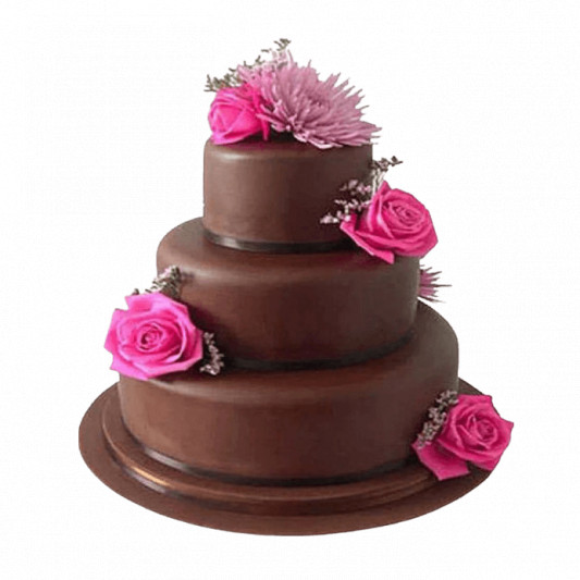 3 Tier Fondant Truffle Cake online delivery in Noida, Delhi, NCR, Gurgaon