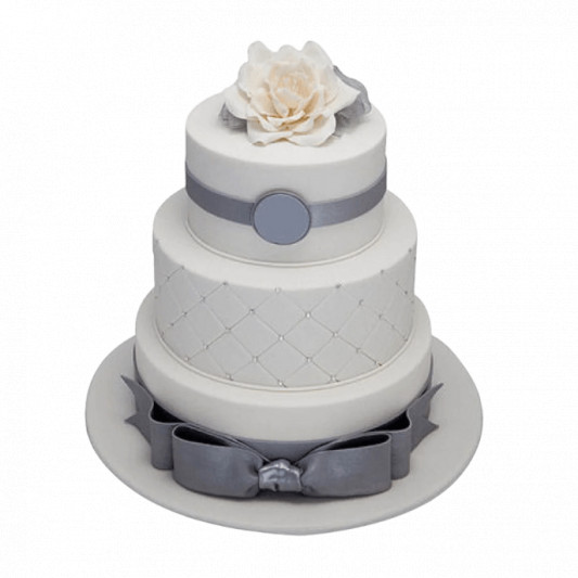 3 Tier Silver Anniversary Cake online delivery in Noida, Delhi, NCR, Gurgaon