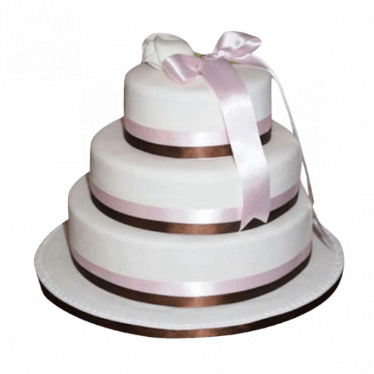 3 Tier White Fondant Cake online delivery in Noida, Delhi, NCR, Gurgaon