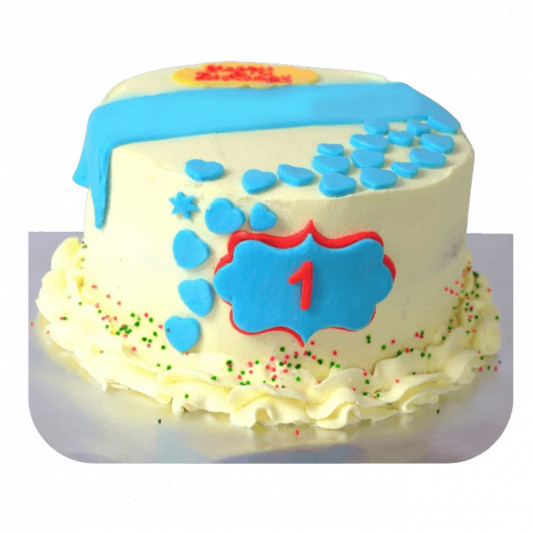 First Birthday Truffle Fondant Cake online delivery in Noida, Delhi, NCR, Gurgaon