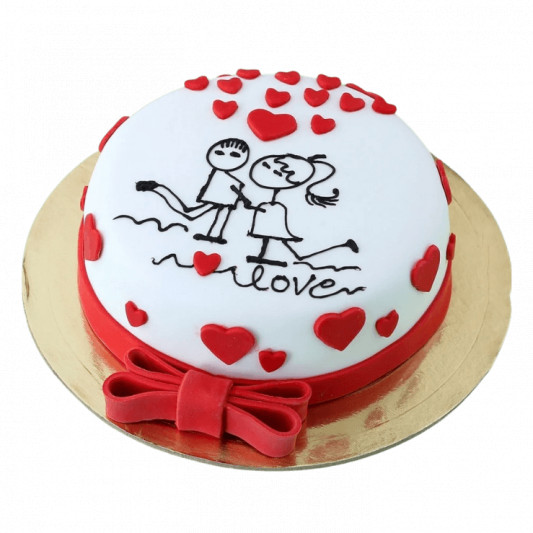 Forever In Love Fondant Cake online delivery in Noida, Delhi, NCR, Gurgaon