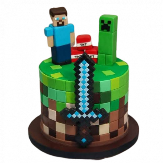 Minecraft Fondant Cake online delivery in Noida, Delhi, NCR, Gurgaon