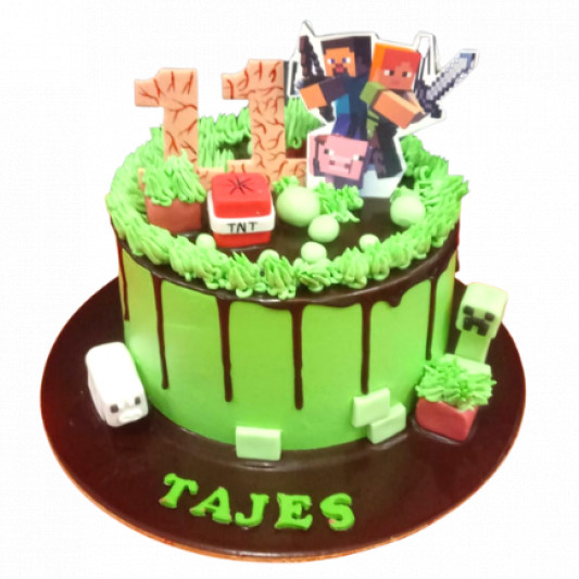 Minecraft Game Cake online delivery in Noida, Delhi, NCR, Gurgaon