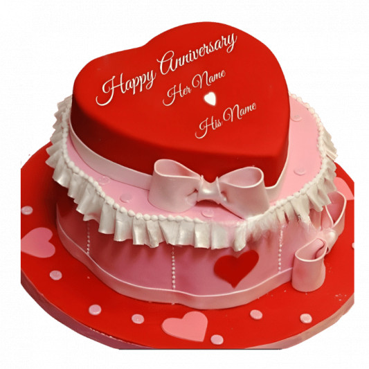 Fondant Strawberry Anniversary Cake online delivery in Noida, Delhi, NCR, Gurgaon