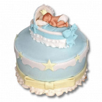 Baby in the Crib Fondant Cake online delivery in Noida, Delhi, NCR,
                    Gurgaon