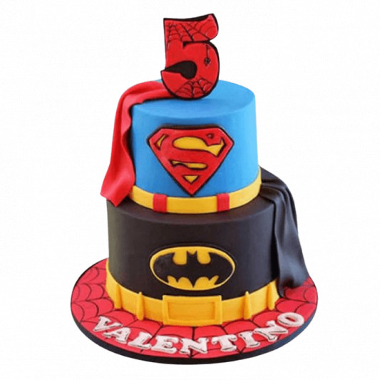 Batman N Superman Cake online delivery in Noida, Delhi, NCR, Gurgaon