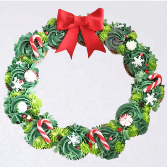 X-mas Wreath Pull a Part Cupcake online delivery in Noida, Delhi, NCR, Gurgaon