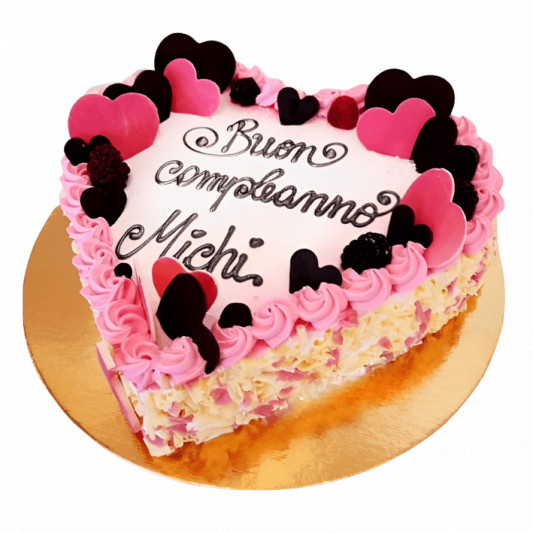 Pink Black Heart Cake  online delivery in Noida, Delhi, NCR, Gurgaon