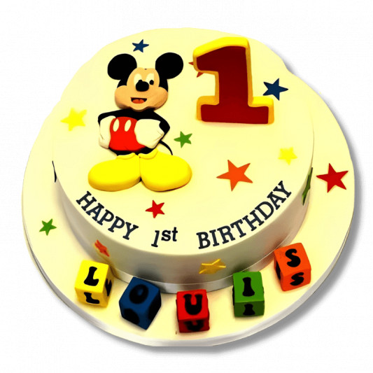 1st Birthday Mickey Mouse Cake online delivery in Noida, Delhi, NCR, Gurgaon