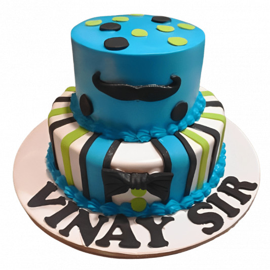 2 Tier Mustaches Cake online delivery in Noida, Delhi, NCR, Gurgaon