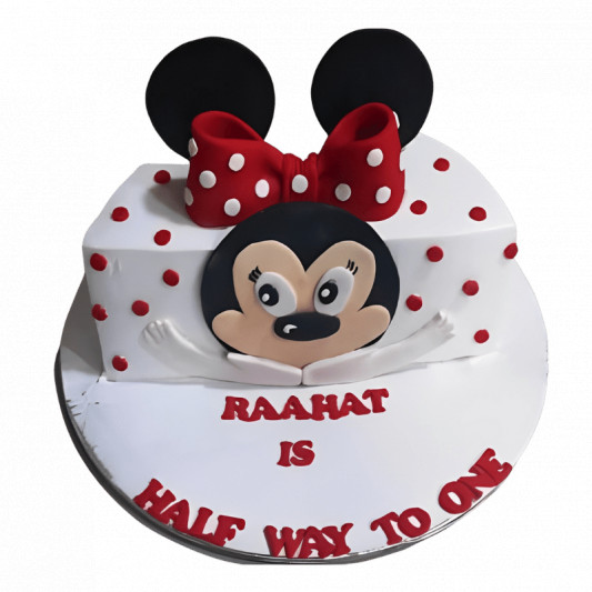 Half Birthday Mickey Mouse Cake online delivery in Noida, Delhi, NCR, Gurgaon