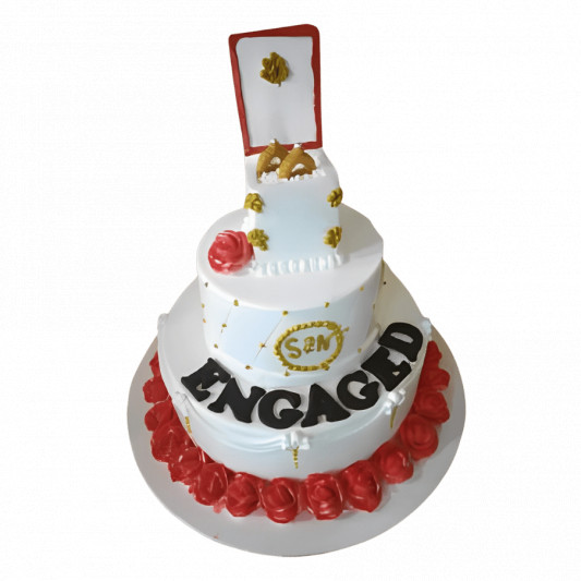 2 Tier Engagement Ring Cake online delivery in Noida, Delhi, NCR, Gurgaon