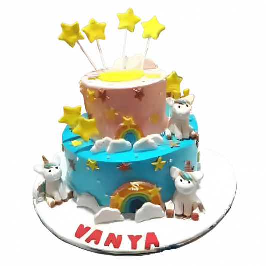 2 Tier Unicorn Theme Cake online delivery in Noida, Delhi, NCR, Gurgaon