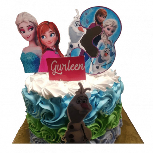 Elsa Frozen Cutout Topper Cake online delivery in Noida, Delhi, NCR, Gurgaon