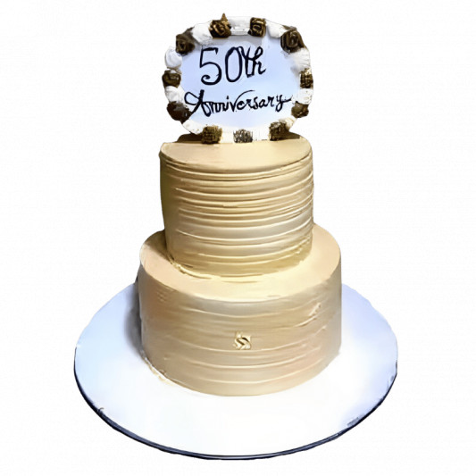 50th Anniversary 2 Tier Cake online delivery in Noida, Delhi, NCR, Gurgaon