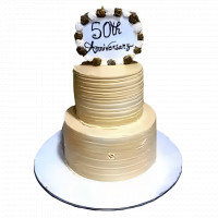 50th Anniversary 2 Tier Cake online delivery in Noida, Delhi, NCR,
                    Gurgaon