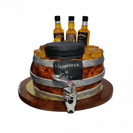 Jack Daniels Whiskey Barrel Cake  Barrel cake Birthday cakes for men  Whiskey barrel cake