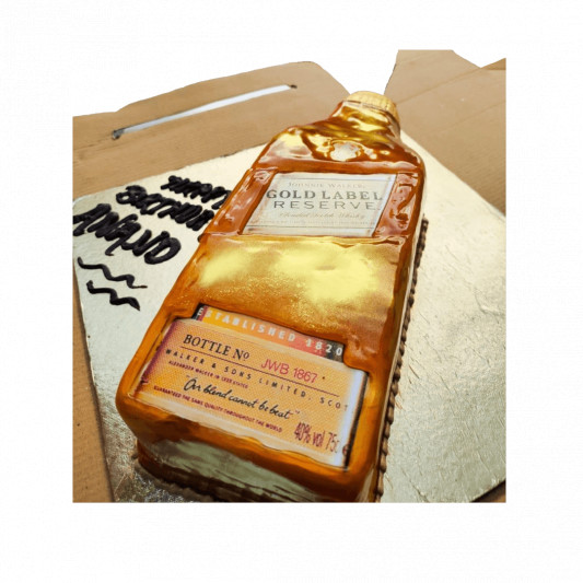 Gold Label Bottle Theme Cake  online delivery in Noida, Delhi, NCR, Gurgaon