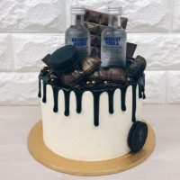 Cake with Liquor Bottle on Top online delivery in Noida, Delhi, NCR,
                    Gurgaon