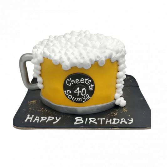 Gravity-defying Beer Mug Cake | Beer mug cake, Beer cake, Gravity cake
