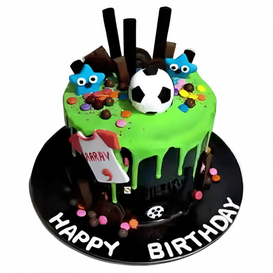 Sports themed birthday cake with a 3D fondant soccer ball | Flickr