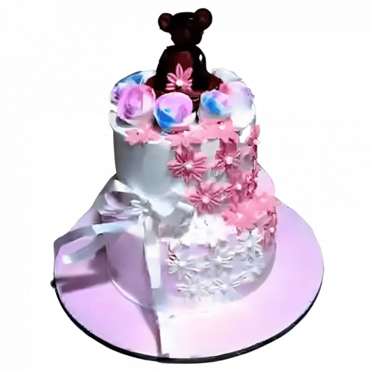 2 Layer Teddy Cake online delivery in Noida, Delhi, NCR, Gurgaon