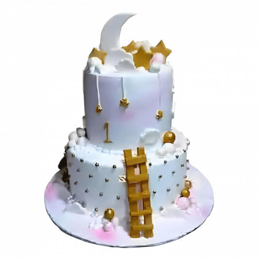 2 Tier Moon Ladder Cake online delivery in Noida, Delhi, NCR, Gurgaon