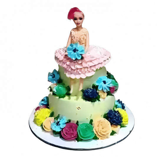 2 Tier Birthday Doll Cake online delivery in Noida, Delhi, NCR, Gurgaon